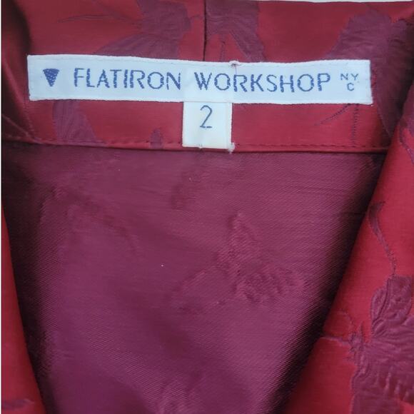 Vintage Red Silk Bend Butterfly Blazer Women's M Button Up Holiday Party Fairy - Picture 4 of 6